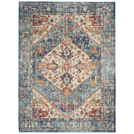 Palacedesigns 4 x 6 ft. Ivory & Light Blue Distressed Area Rug PA3651497